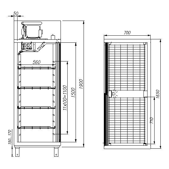 Шкаф холодильный r560 carboma inox